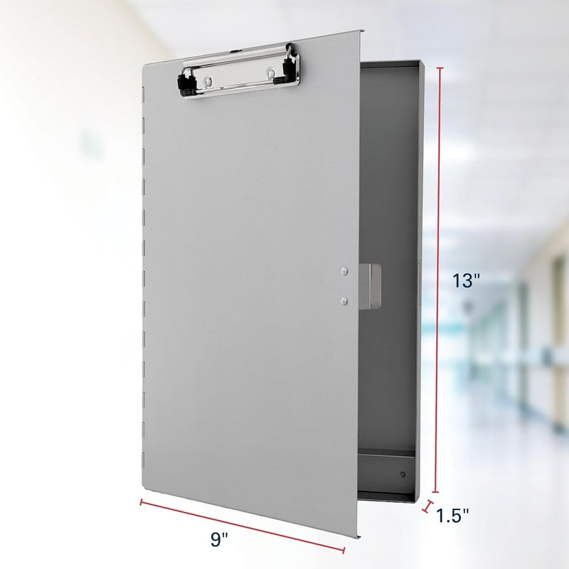 Saunders Metal Clipboard with Storage, Silver Single Layer Nursing Clipboard Folio, Letter Size Paper Organizer, Slim Steel Clip, Side-Open Form Holder for Office, School & Work - Made in USA - Image 2